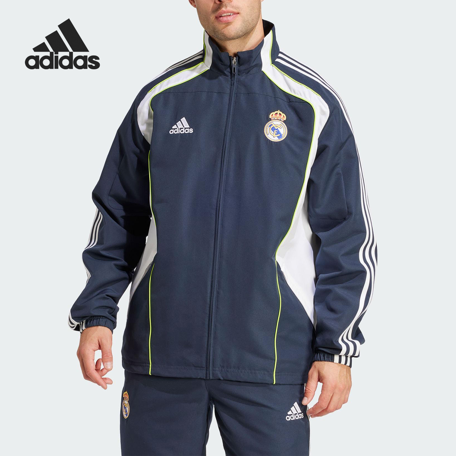 Adidas/阿迪达斯正品2025男士拼接足球经典立领训练外套JF2575