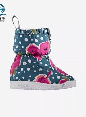 Adidas/阿迪达斯正品三叶草小童时尚花色加绒保暖雪地靴 S76124