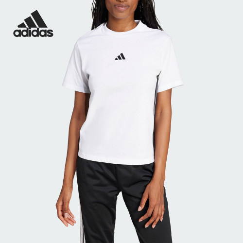 Adidas/阿迪达斯正品夏季女士简约圆领休闲经典轻质短袖T恤JD0844