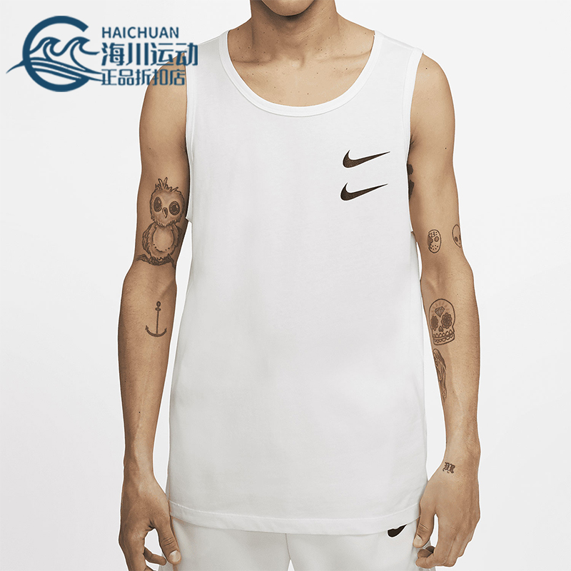 Nike/耐克正品2025男士休闲无袖印花圆领套头背心T恤CQ5293-100