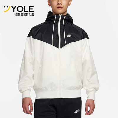 耐克男士梭织拼接运动连帽外套