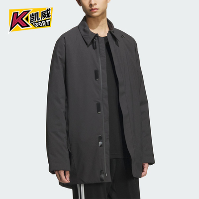 Adidas/阿迪达斯正品2025秋季款男士日常保暖中长款棉服KC2518