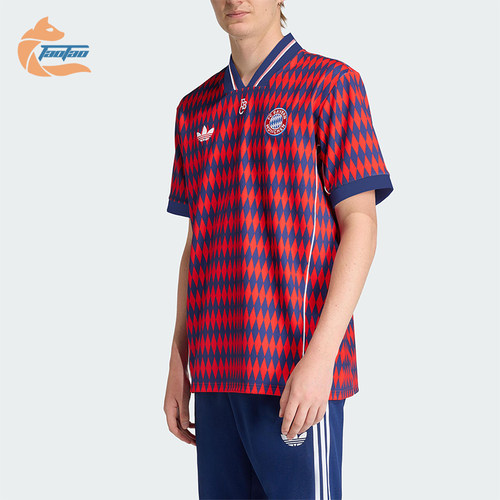 Adidas/阿迪达斯正品三叶草男士V领足球运动透气短袖JM9421