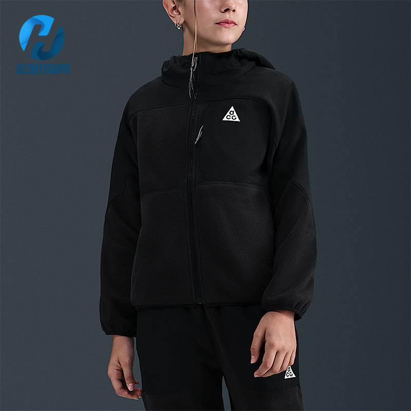 Nike/耐克正品2025大童休闲摇粒绒拉链经典夹克外套HQ9606-010