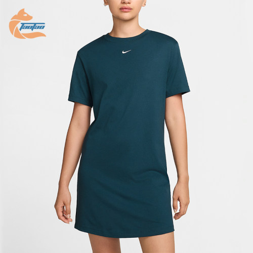 Nike/耐克正品女士休闲舒适透气圆领短袖连衣短裙DV7883-478