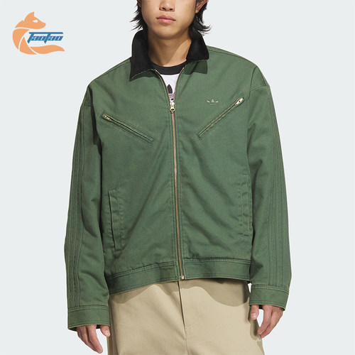 阿迪达斯男女翻领保暖运动棉服