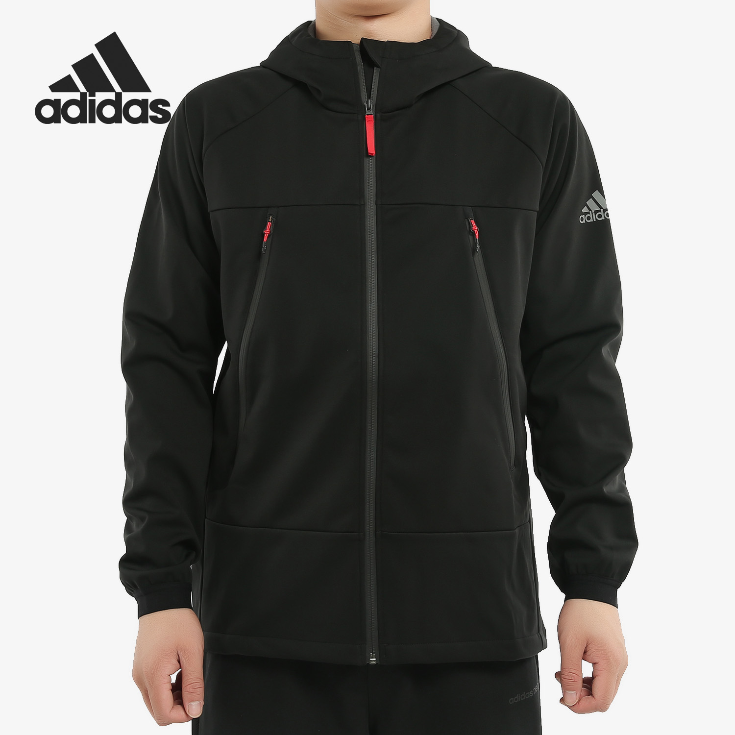 Adidas/阿迪达斯正品SOFTSHELL HO 男子户外运动连帽夹克 EH3945
