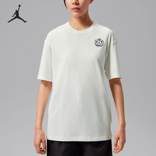 Nike耐克正品Jordan女士短袖圆领刺绣透气套头运动T恤IW1596-133