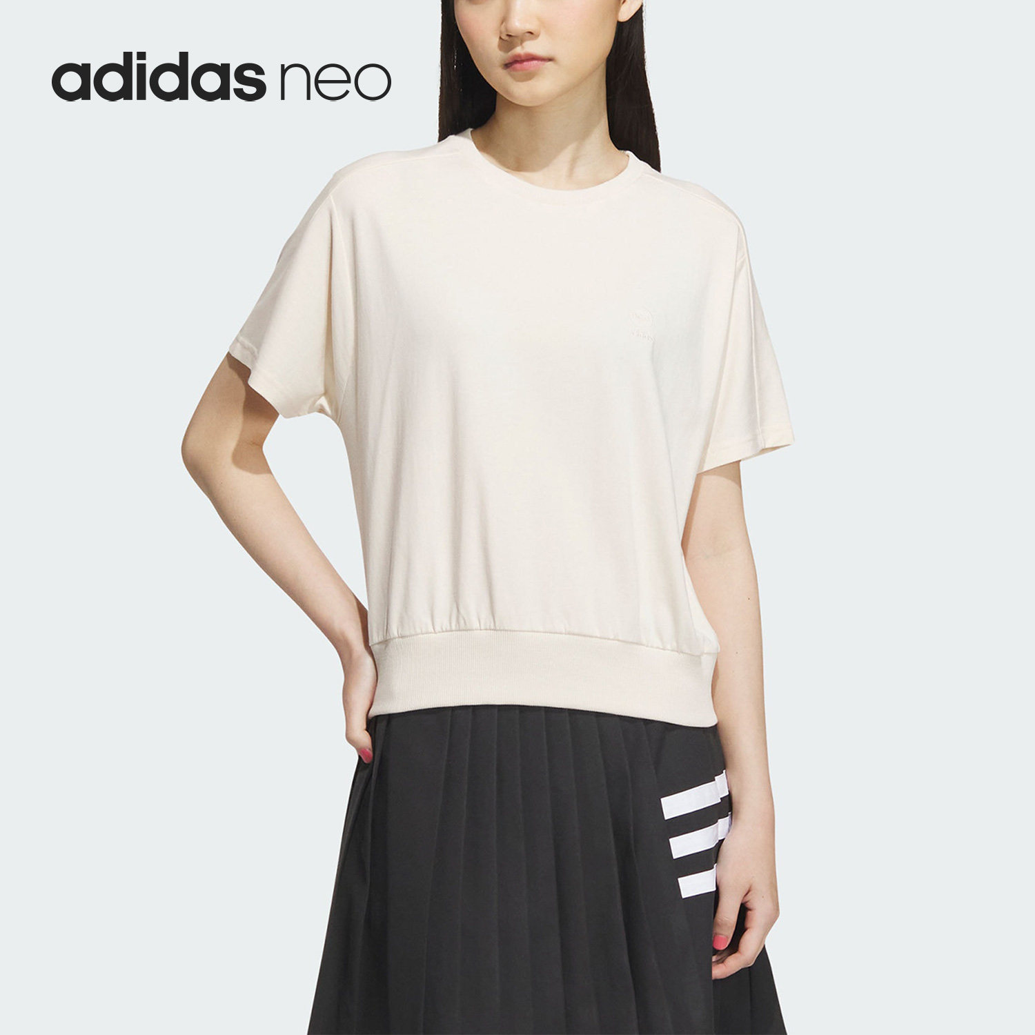 Adidas/阿迪达斯正品NEO夏季新款女子圆领运动短袖T恤IP3897