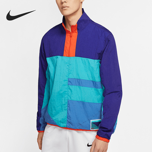 半拉链立领拼接梭织外套CN8509 Flight男士 359 耐克正品 Nike