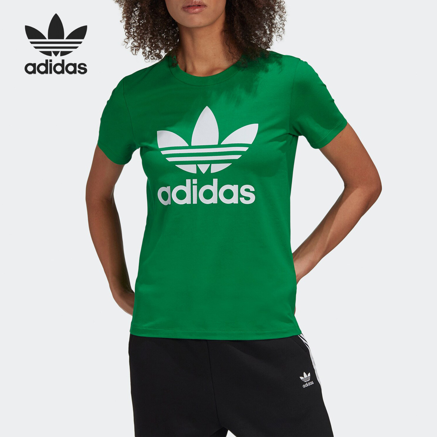 Adidas/阿迪达斯正品 当季新款三叶草女子运动型格T恤 GI7625