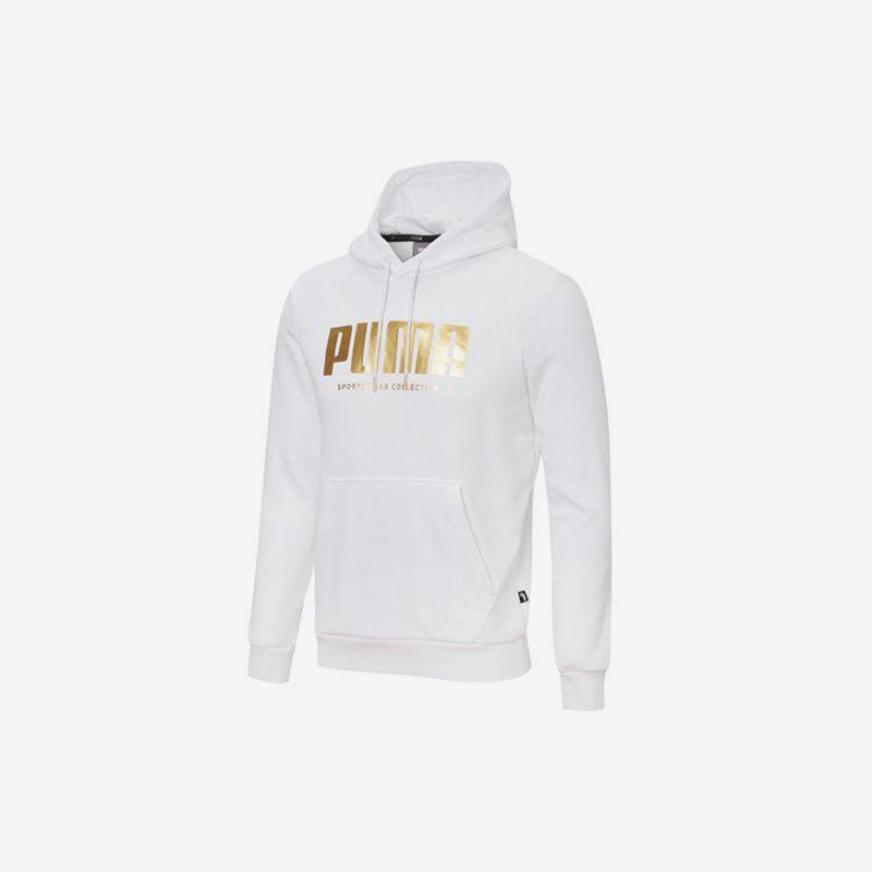 Puma/彪马正品男士美式复古烫金印花套头连帽卫衣586351-02