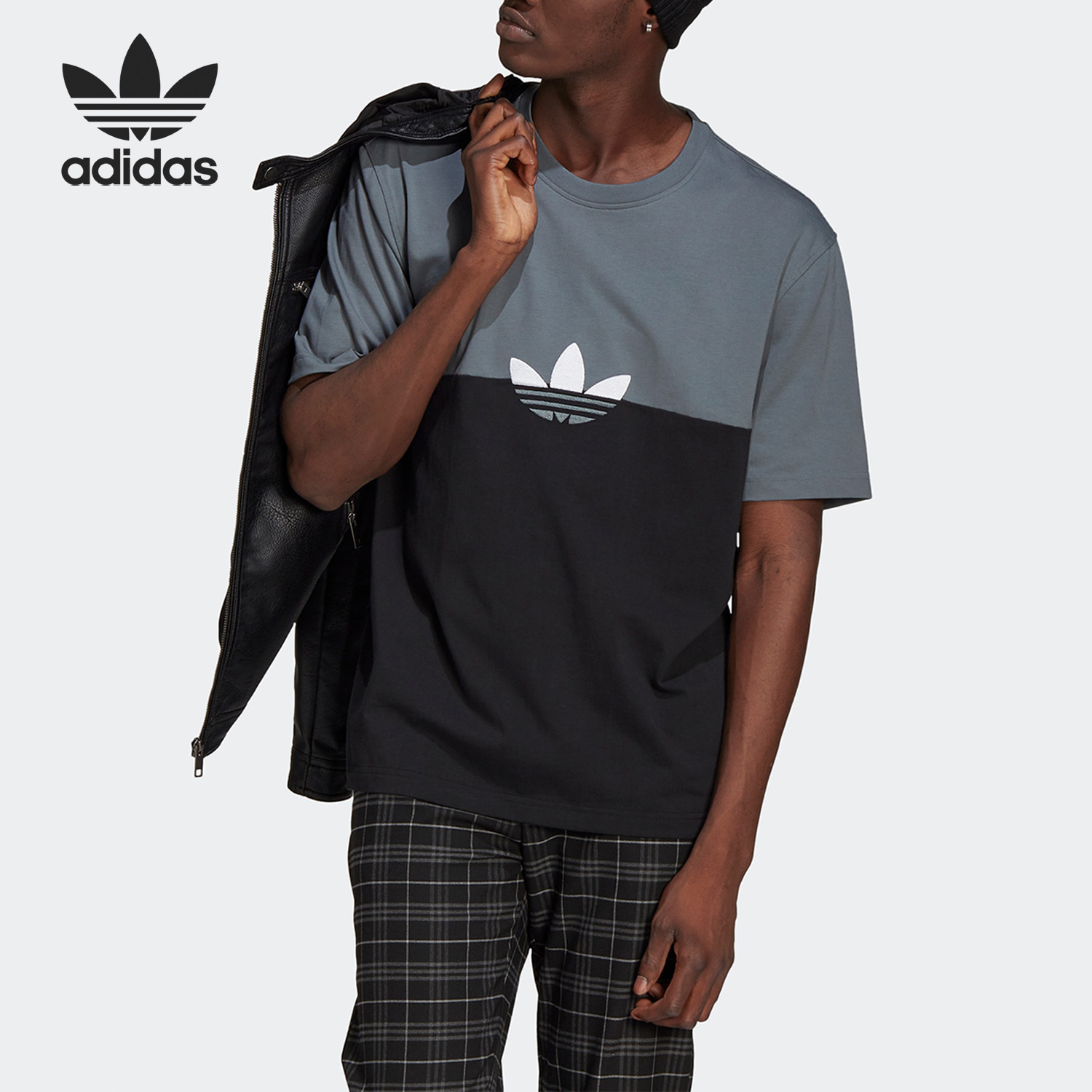 Adidas/阿迪达斯正品三叶草男子休闲圆领运动短袖T恤GN3504