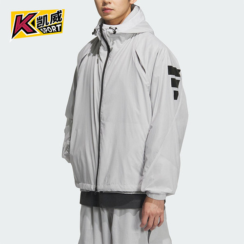 Adidas/阿迪达斯正品新款男士经典运动连帽梭织宽松外套JM6232