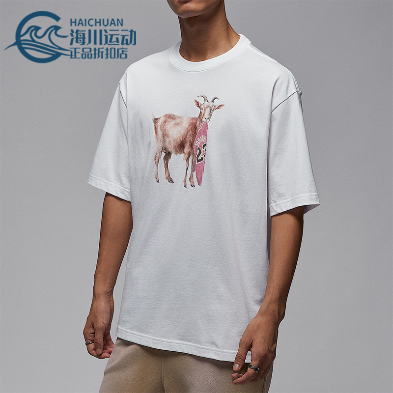 Nike/耐克正品JORDAN男士印花休闲运动圆领套头短袖IF0787-100