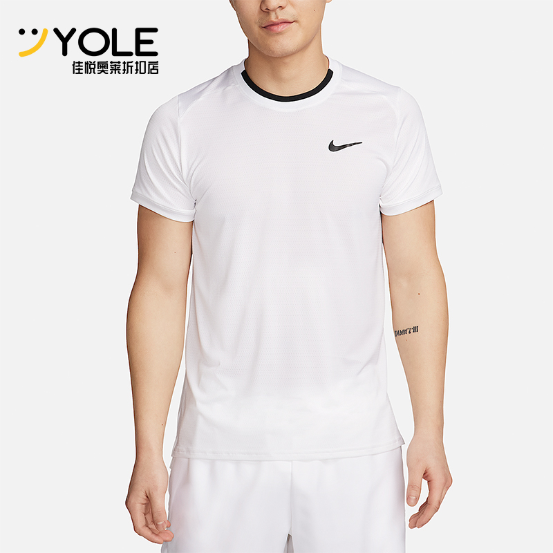 Nike/耐克正品2025男士耐穿运动透气圆领套头网球短袖FD5321-102