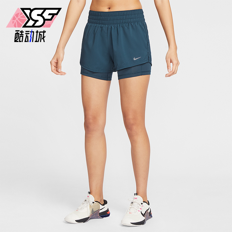 Nike/耐克正品2025女士耐穿中腰二合一透气运动短裤DX6013-478