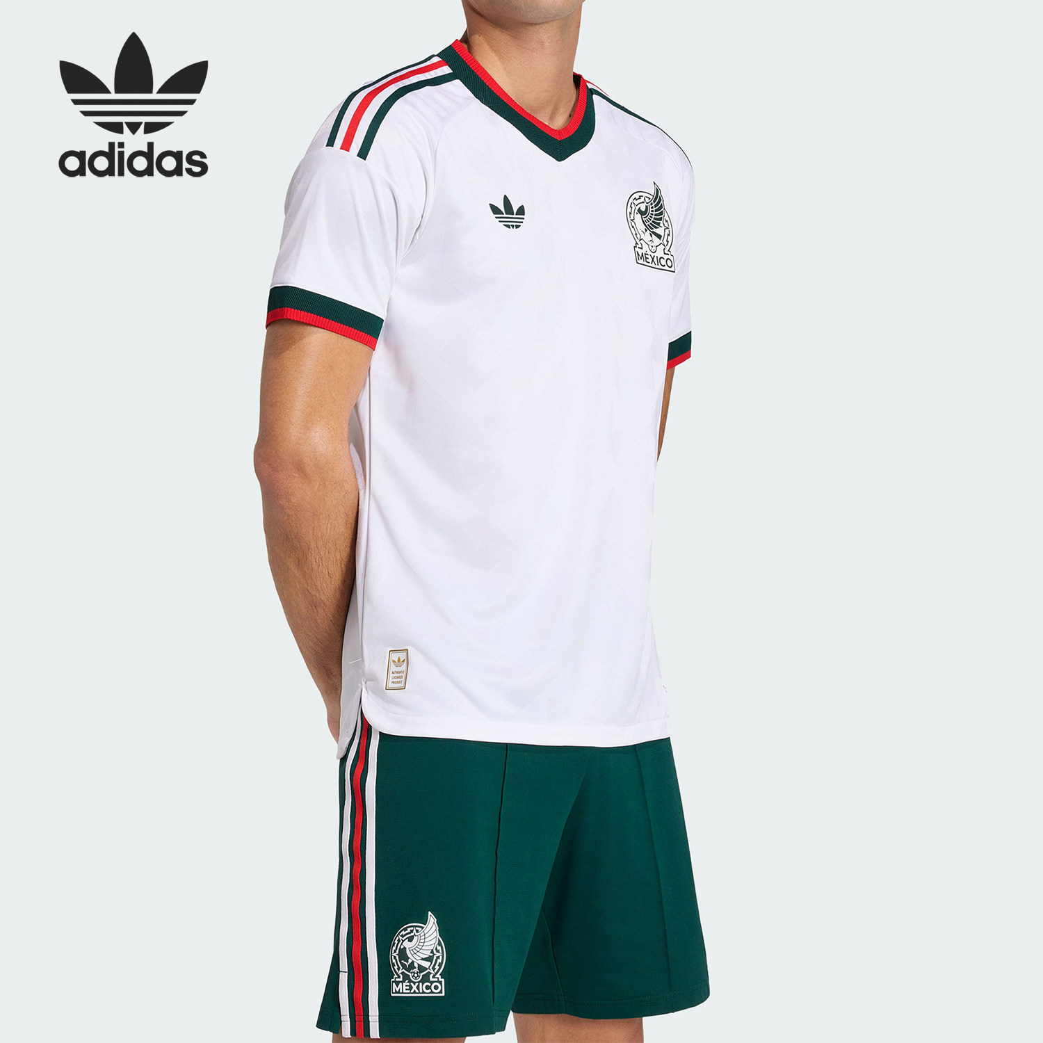 Adidas/阿迪达斯正品三叶草男士运动修身V领训练短袖T恤JY5539
