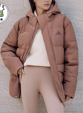 Adidas/阿迪达斯正品LINEAR男女运动保暖连帽休闲羽绒服KQ5521