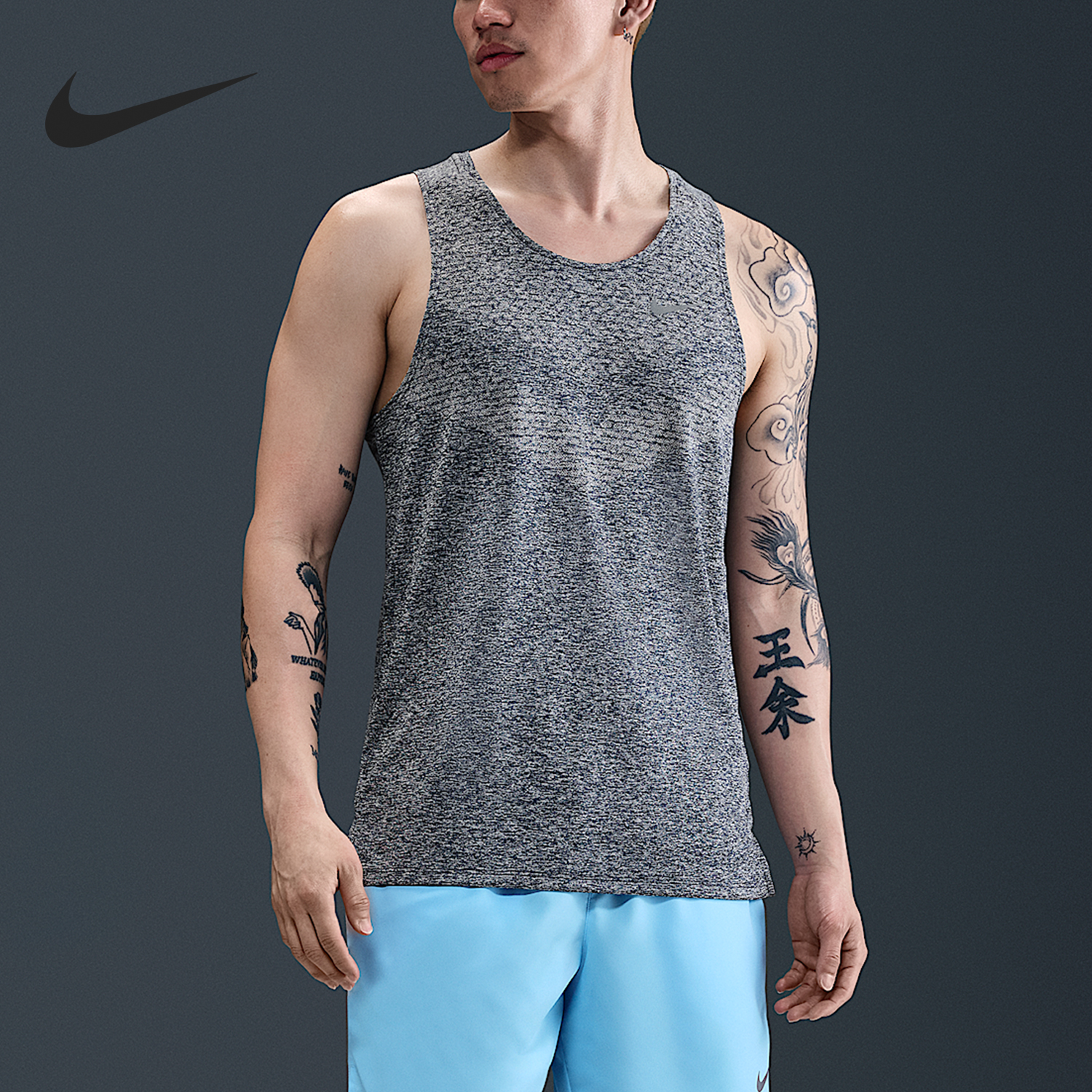 Nike/耐克正品2025男士运动圆领套头透气跑步背心T恤HV5211-437