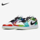 耐克正品 Low Air Nike Jordan AJ1低帮情侣星云炫彩 CW7310