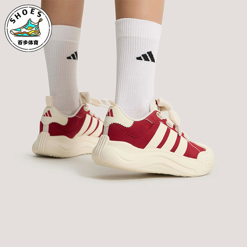 Adidas/阿迪达斯正品2026女士系带网球潮流厚底耐磨运动鞋KH7981