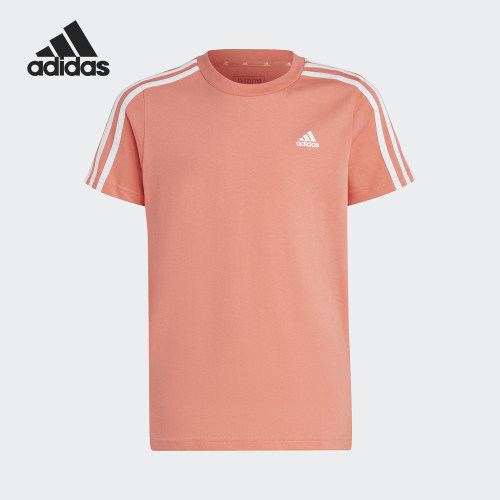 Adidas/阿迪达斯正品夏季款大童针织圆领运动三条纹短袖IC0607