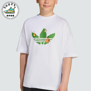 JW5326 三叶草大童套头图案透气休闲针织短袖 Adidas 阿迪达斯正品