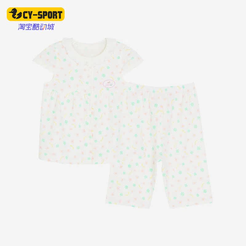 Skechers/斯凯奇正品夏季新款女童透气舒适运动短袖套装L222G150