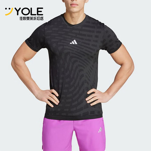阿迪达斯男士圆领短袖T恤