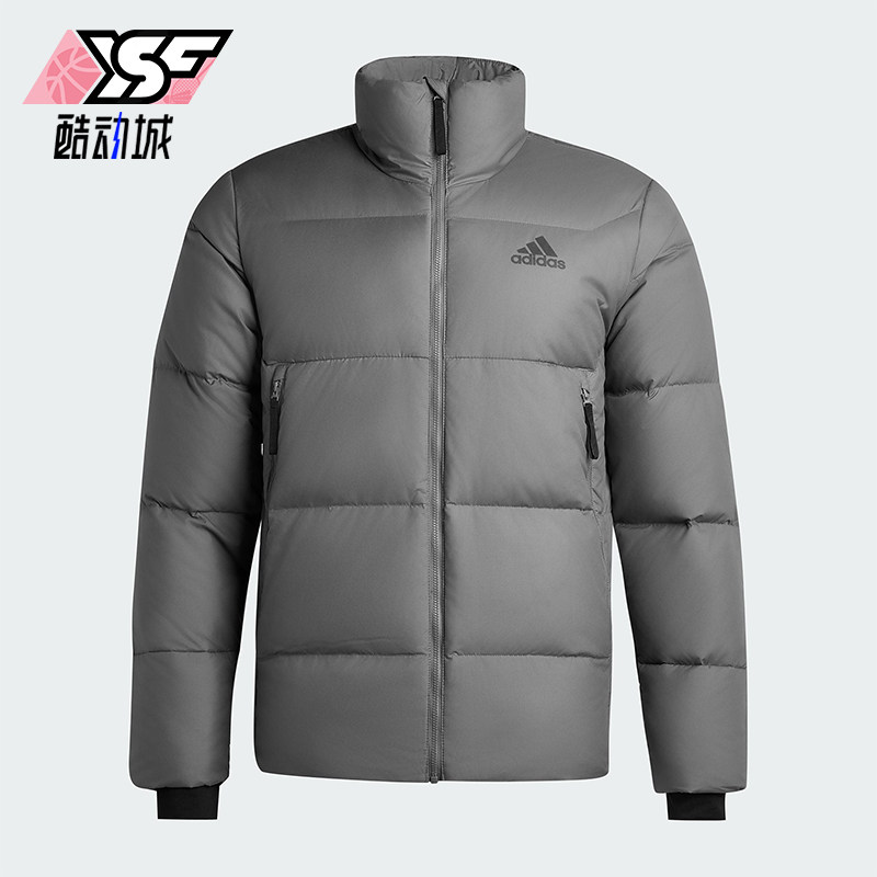 Adidas/阿迪达斯正品冬季男士运动保暖休闲简约立领羽绒服KF6761