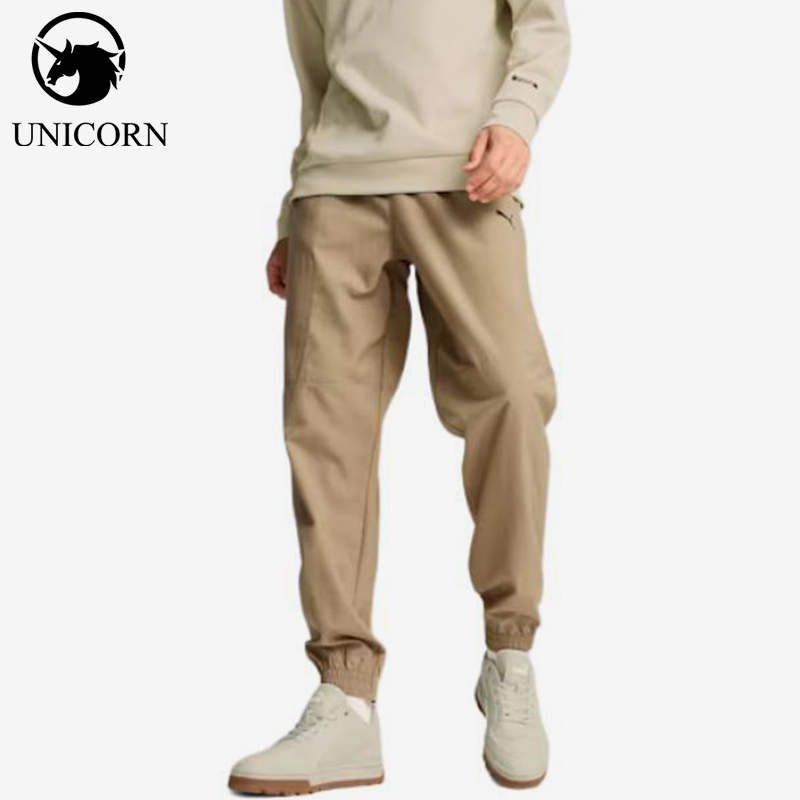 Puma/彪马正品2025秋季款男士休闲梭织运动刺绣束脚长裤681659-67