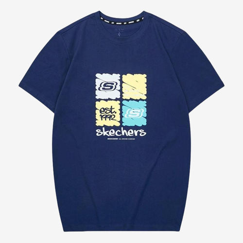 Skechers斯凯奇正品男女印花圆领套头短袖T恤L224U132-007D