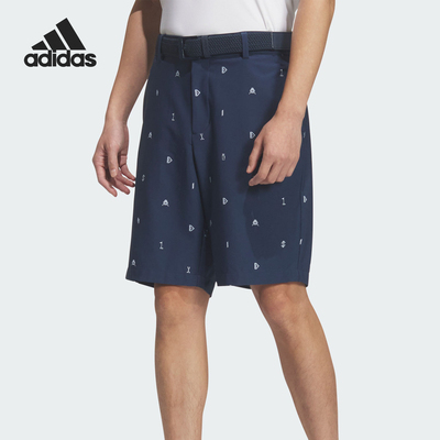 Adidas/阿迪达斯正品夏季男士运动高尔夫时尚印花宽松短裤JZ4393