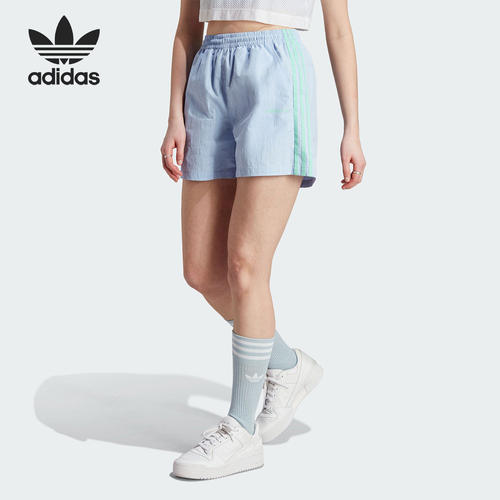 Adidas/阿迪达斯正品 24年夏季三叶草女子休闲运动短裤IT8163