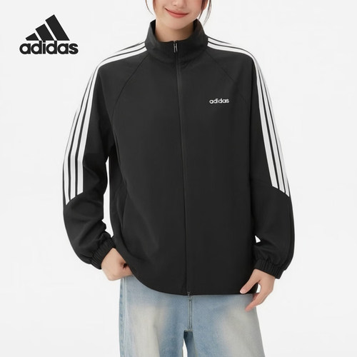 Adidas/阿迪达斯正品新款女士运动保暖经典拉链跑步外套KQ5370
