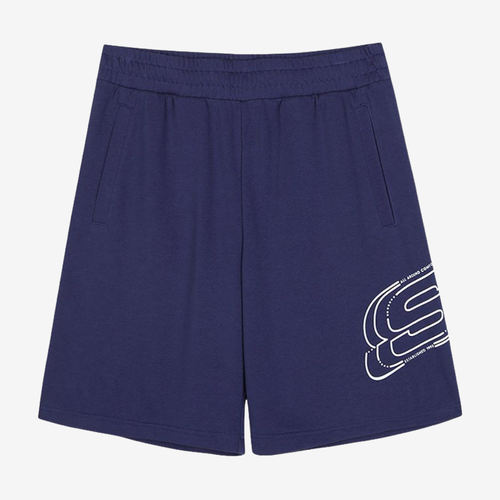 Skechers斯凯奇正品男户外运动针织五分短裤FHL223M089-007D
