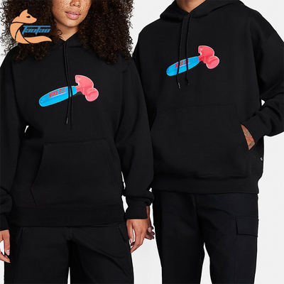 Nike/耐克正品新款男女潮流印花加绒保暖连帽套头卫衣FQ2193-010