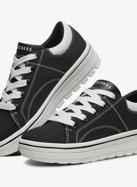 Skechers/斯凯奇正品Street Cleat 女子帆布厚底运动休闲板鞋