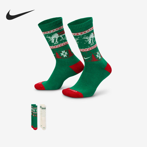 Nike/耐克正品Everyday Plus男女中筒经典运动袜两双装HV6939-901