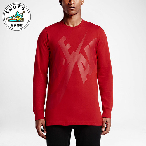 Nike/耐克正品JORDAN空新款男红色篮球经典柔软长袖T恤689401-657