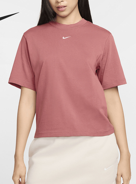 Nike/耐克正品2025女士日常圆领套头刺绣运动宽松短袖DD1238-634