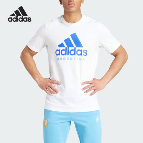 Adidas阿迪达斯正品男款字母Logo印花运动圆领短袖T恤IU2149