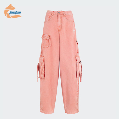 Adidas/阿迪达斯正品三叶草女士工装宽松经典休闲牛仔长裤KD4114