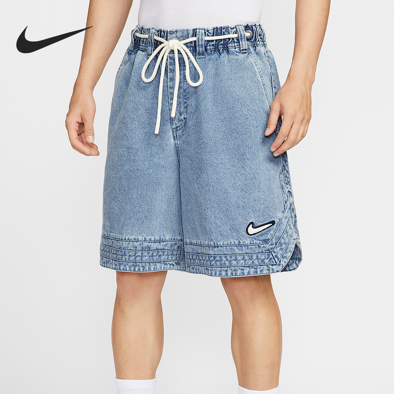 Nike/耐克正品夏季男士复古柔软牛仔布篮球短裤HV1914-436