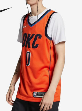 Nike/耐克正品维斯布鲁克雷霆队男子运动无袖球衣BQ1171-891