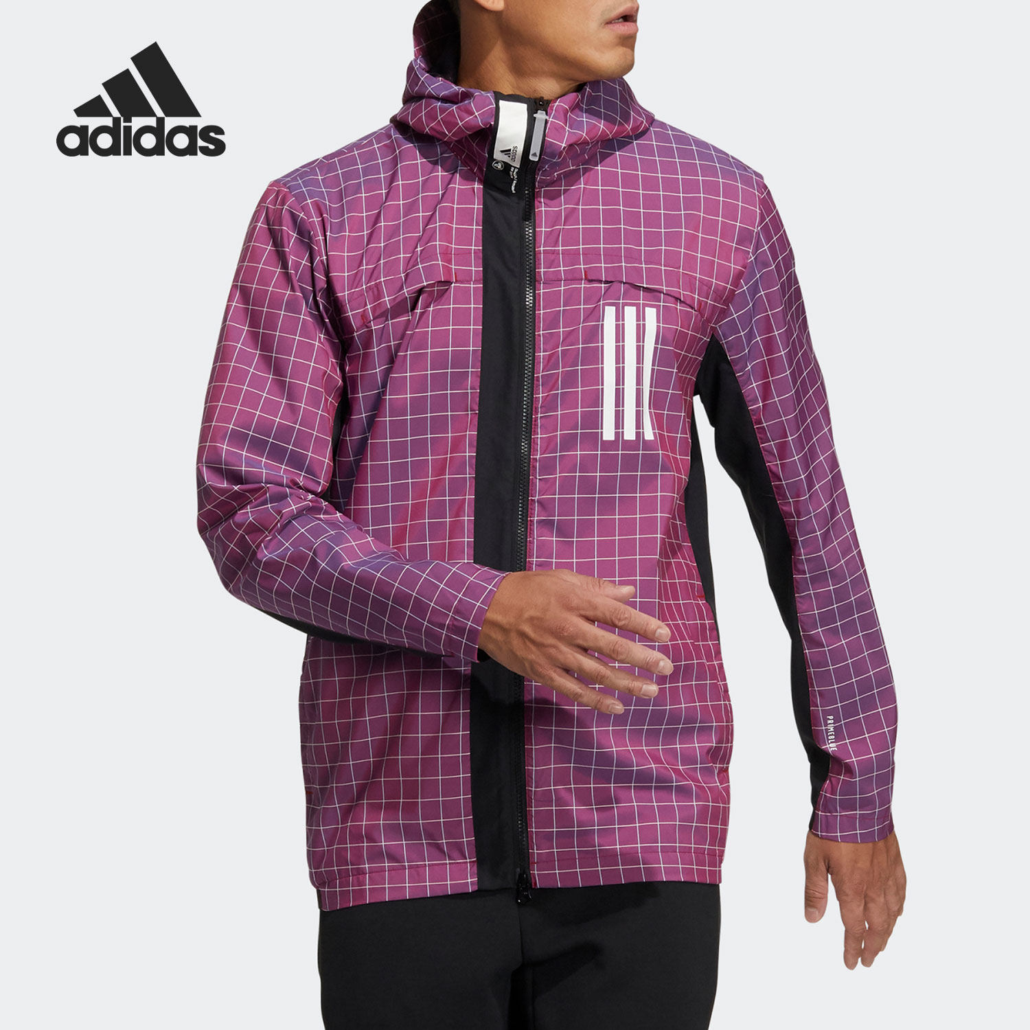 Adidas/阿迪达斯正品 夏季男子运动训练休闲连帽夹克外套 GH8162