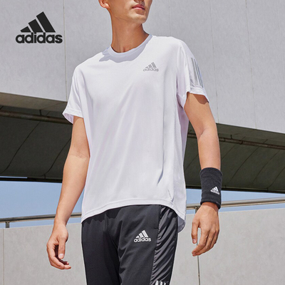 阿迪达斯正品运动短袖男2025夏季新款白色速干T恤休闲半袖GC7868