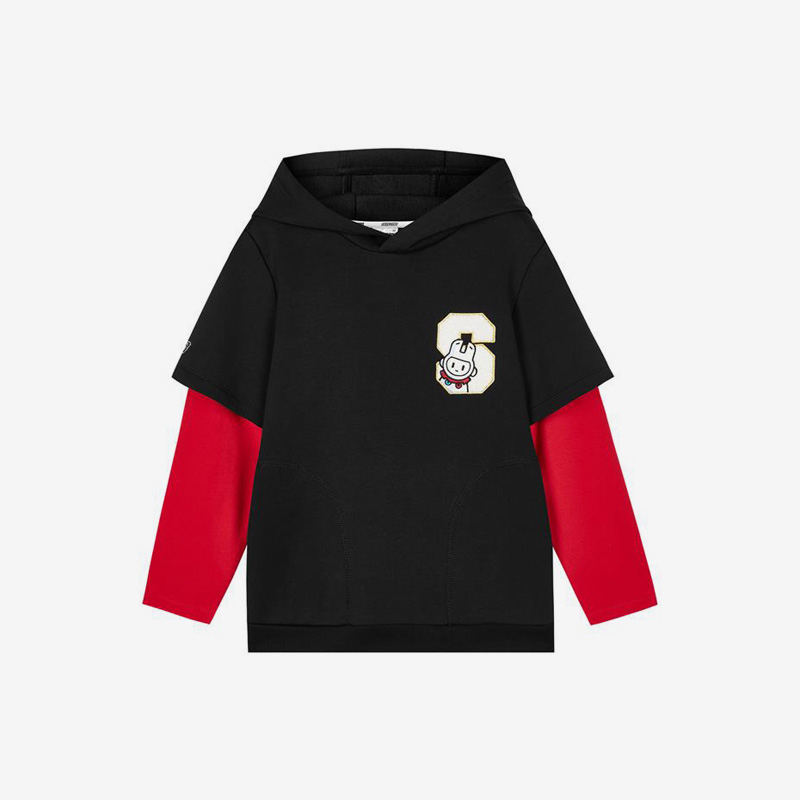 Skechers/斯凯奇正品新款男童时尚休闲舒适针织连帽套头卫衣