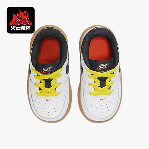 Nike/耐克正品AirForce1LV8新款婴童白棕色板鞋DO5863-100